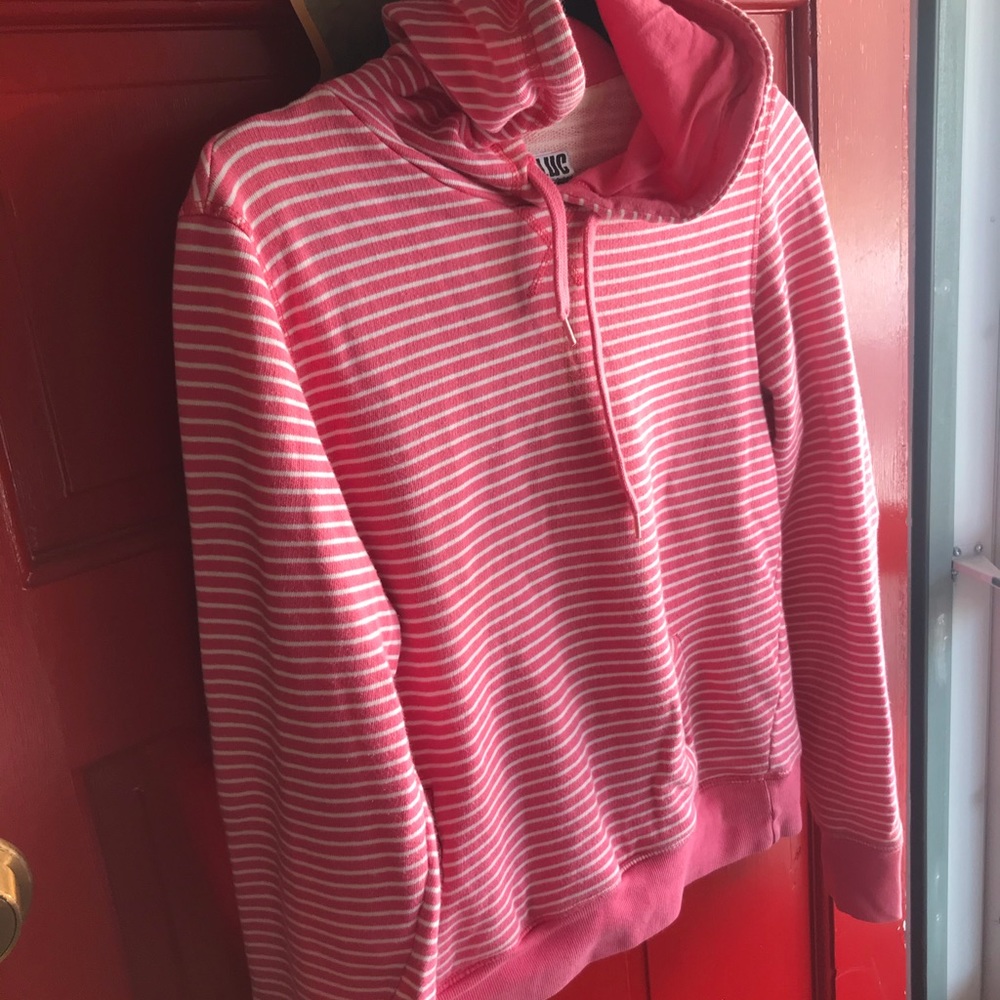 NWOT Zara striped pink Hoodie S